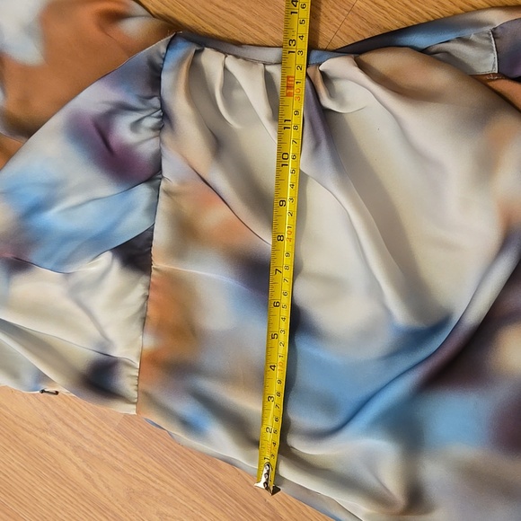 Zara Camisole Dress Women's Small Multi Tie Dye Pleated Slit Hem  size XS NWT - Picture 9 of 10